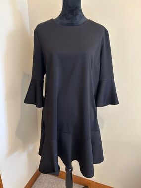 Black Ruffle Sleeve Swing Dress size L